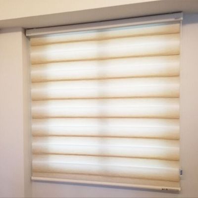 Windproof elétrico inteligente branco luxuoso das cortinas de janela para o café