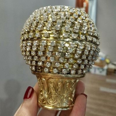 Finials NOVOS da bola de alta qualidade por atacado da cortina de Crystal Round Gold Studded Diamond