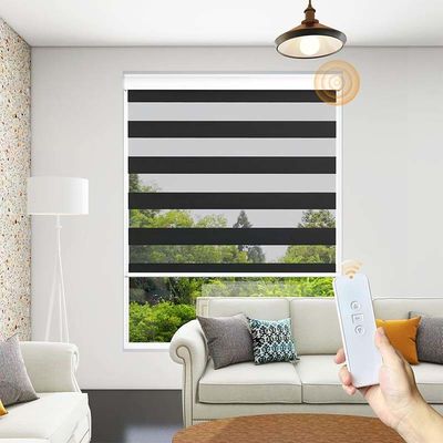 Cortina de Zebra Negra Elétrica Inteligente E Impermeável Para Projeto de Banheiro de Escritório