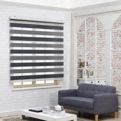 Estilo motorizado inteligente completo dobro da zebra das cortinas de janela para o escritório