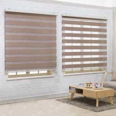 Estilo motorizado inteligente completo dobro da zebra das cortinas de janela para o escritório