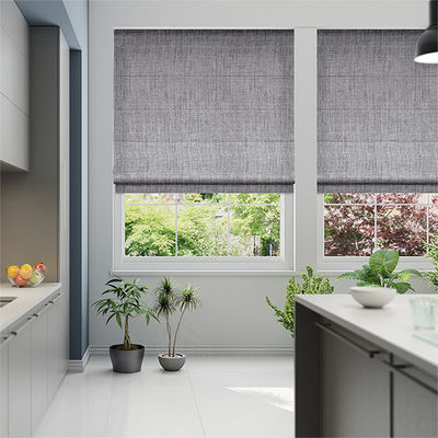 Tela transparente decorativa das duplas camada das cortinas de janela do rolo para a casa