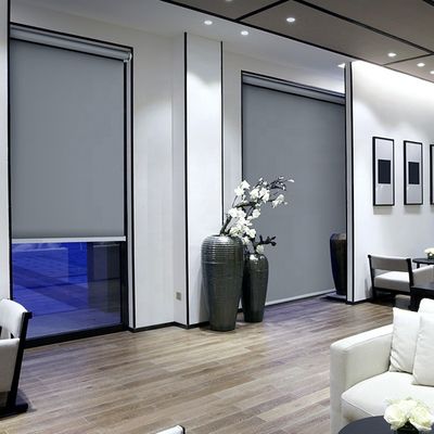Cortinas de janela semi transparentes materiais do poliéster, cortinas de rolo impermeáveis da proteção solar