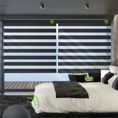 Cortina cega Gray Colored For Living Room branco da zebra do rolo