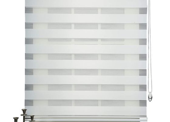 A visão completa da zebra da placa dobro cega o material metálico do poliéster para o escritório
