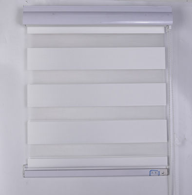 À prova de água branco das cortinas da zebra do rolo completo dobro para a sala de visitas
