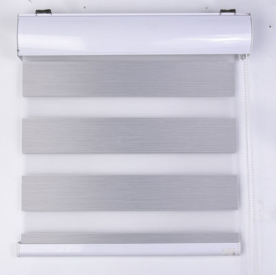 À prova de água branco das cortinas da zebra do rolo completo dobro para a sala de visitas