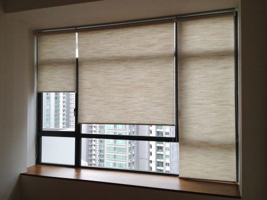 Tipo luxuoso elétrico do hotel do rolo das cortinas motorizado para a janela francesa