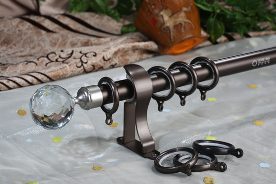 28mm Polos de alumínio decorativos Crystal Finials Curtains Rods Set