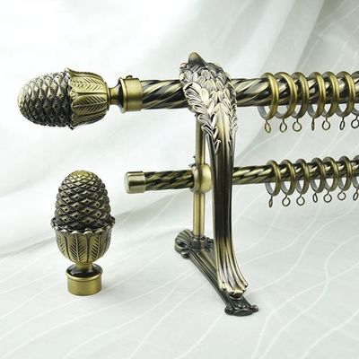 Cortina dobro de bronze curto torcida janela Ros de Polo da cortina de ferro forjado