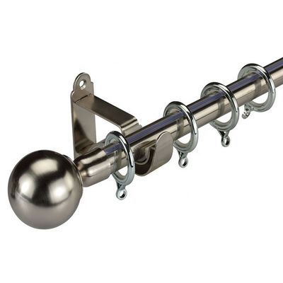 Hastes de cortina do diâmetro decorativo pronto do metal 28mm do tampão de extremidade da bola da janela do navio únicas com os acessórios da haste de cortina