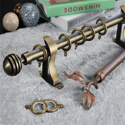 Hastes de cortina do diâmetro decorativo pronto do metal 28mm do tampão de extremidade da bola da janela do navio únicas com os acessórios da haste de cortina