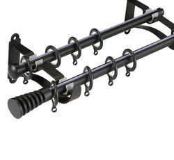 Cortina Ros telescópica de aço inoxidável de bronze antiga com acessórios da cortina