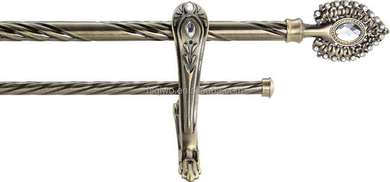 Projetos clássicos da decoração anti - cortina de bronze Rod do ferro do metal do revestimento da tira do Anti-cobre de Chrome do ouro