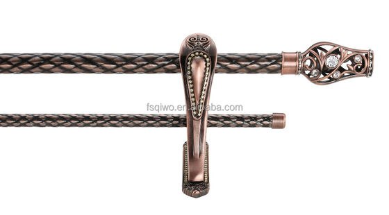 Projetos clássicos da decoração anti - cortina de bronze Rod do ferro do metal do revestimento da tira do Anti-cobre de Chrome do ouro