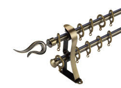 Tubulação decorativa dobro Rod Black Color With da cortina dos SS 6 medidores de comprimento