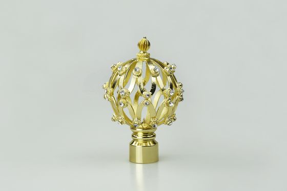 Acessórios de cristal dourados da haste de cortina dos finials da cortina do metal do diamante do projeto novo por atacado direto da fábrica