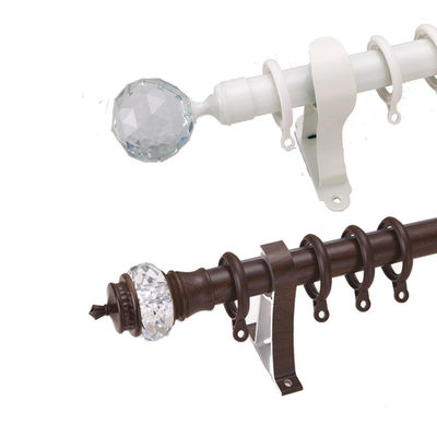 Tamanho de vidro decorativo de Rod Leaf Finials With 22mm 25mm da tubulação da cortina