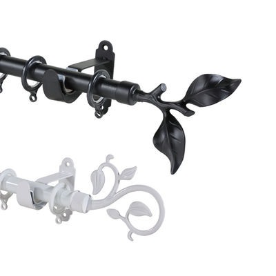Tamanho de vidro decorativo de Rod Leaf Finials With 22mm 25mm da tubulação da cortina