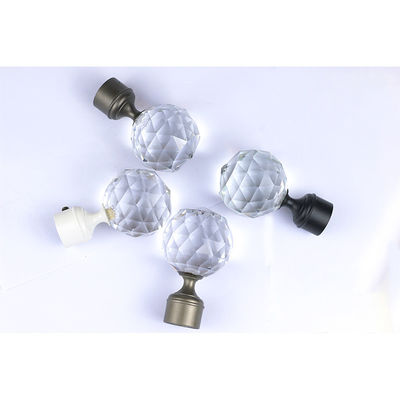 Tamanho de vidro decorativo de Rod Leaf Finials With 22mm 25mm da tubulação da cortina