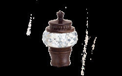 Tamanho de vidro decorativo de Rod Leaf Finials With 22mm 25mm da tubulação da cortina