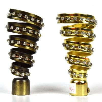 Decoração dourada de bronze de Rod Finials Metal Material For da tubulação da cortina da cor