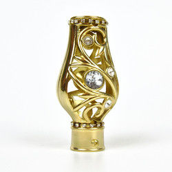 Cortina Rod Head Crystal Material Durable da forma da coroa para a decoração