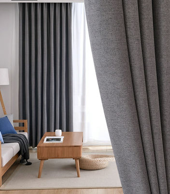 Linho Grey Camada dupla de cortina blackout claro Ring Style simples de veludo