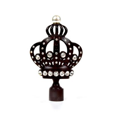 Finials decorativos da cortina da coroa preta de 28mm com galvanizado