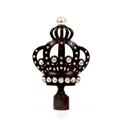 Finials decorativos da cortina da coroa preta de 28mm com galvanizado