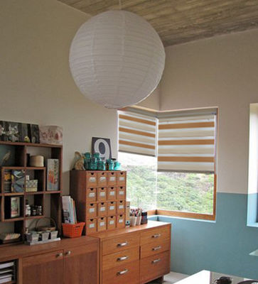 Dupla camada cega da cortina da zebra horizontal interna para a sala de visitas