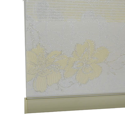 Material horizontal do fio de poliéster do estilo da cortina cega dobro da zebra do rolo do escurecimento