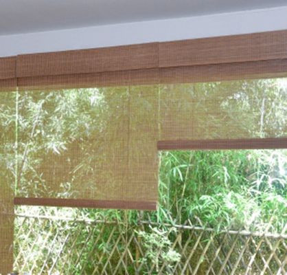 Tipo cortinas do hotel do para-sol, cortinas de bambu do balcão para o hotel do escritório do estudo da sala do chá