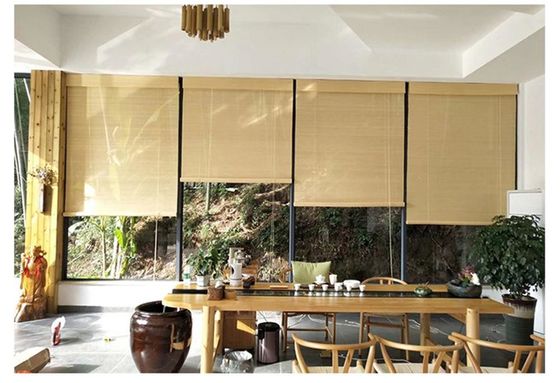 Tipo cortinas do hotel do para-sol, cortinas de bambu do balcão para o hotel do escritório do estudo da sala do chá