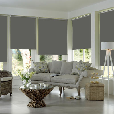 A janela impermeável do escritório da tela do escurecimento drapeja Gray Color For Indoor Decoration
