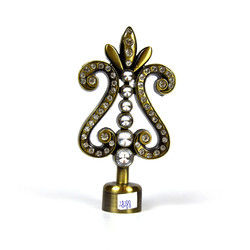 Da fábrica do metal 28mm dourado por atacado da cor diretamente acessórios de cristal da haste de cortina dos finials da cortina