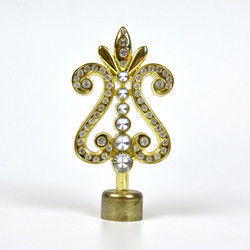 Da fábrica do metal 28mm dourado por atacado da cor diretamente acessórios de cristal da haste de cortina dos finials da cortina