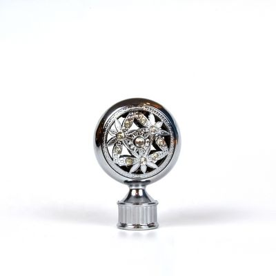 da fábrica do diamante de bronze por atacado do metal da cor 28mm da tira diretamente finials de cristal da cortina em acessórios da haste de cortina