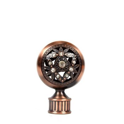 da fábrica do diamante de bronze por atacado do metal da cor 28mm da tira diretamente finials de cristal da cortina em acessórios da haste de cortina