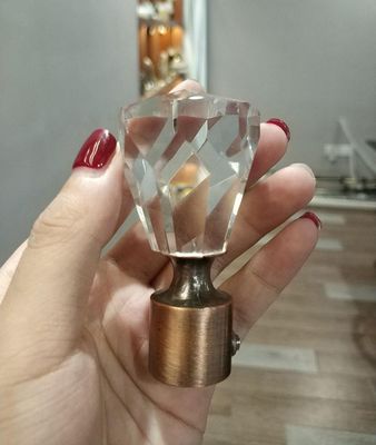 Da fábrica acessórios de cristal da haste de cortina do metal diretamente por atacado 16/19mm 28mm