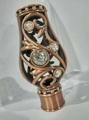 ODM decorativo do material de Rod Ends Copper Rose Gold da cortina do metal redondo de 25mm