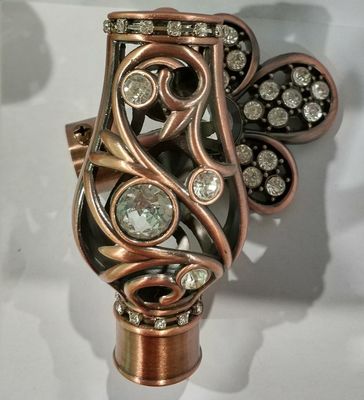 ODM decorativo do material de Rod Ends Copper Rose Gold da cortina do metal redondo de 25mm