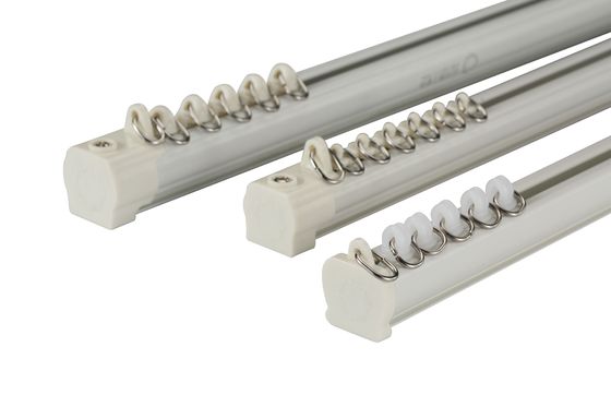 Material de alumínio branco dobro montado teto dos trilhos de cortina com eletroforese