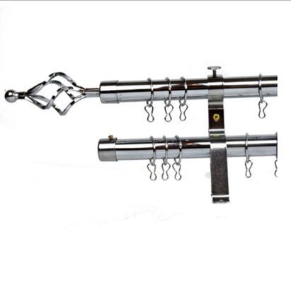 Tubulação decorativa fixada na parede Rod Set Metal Sliver da cortina 28mm 25mm