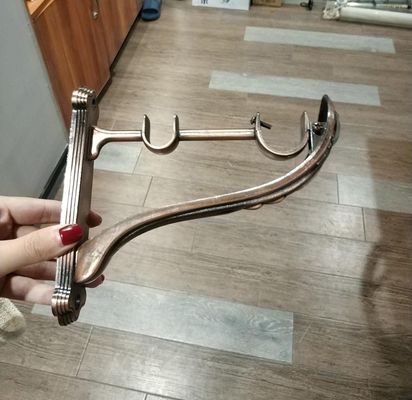 Cortina dobro de bronze de cobre Rod Bracket Curtain Accessories do metal 28/19mm do suporte da cortina da cor