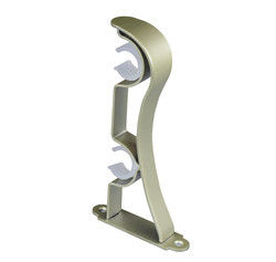 material de Rod Brackets Aluminum Alloy Iron da cortina do dobro do ouro de 25mm 28mm