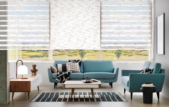 A janela decorativa do escritório do rolo drapeja o ODM do estilo da zebra da dupla camada das cortinas