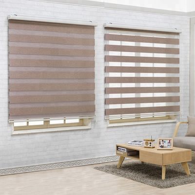 Dupla camada elétrica das cortinas de janela do rolo transparente com material do poliéster