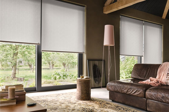 Do poliéster espuma bege do rolo cortinas 100% de janela revestidas para escritórios