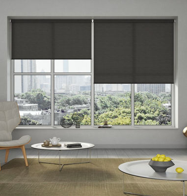 Grey Polyester Fabric Roller Blinds 100% para a taxa aberta da sala de visitas 85%
